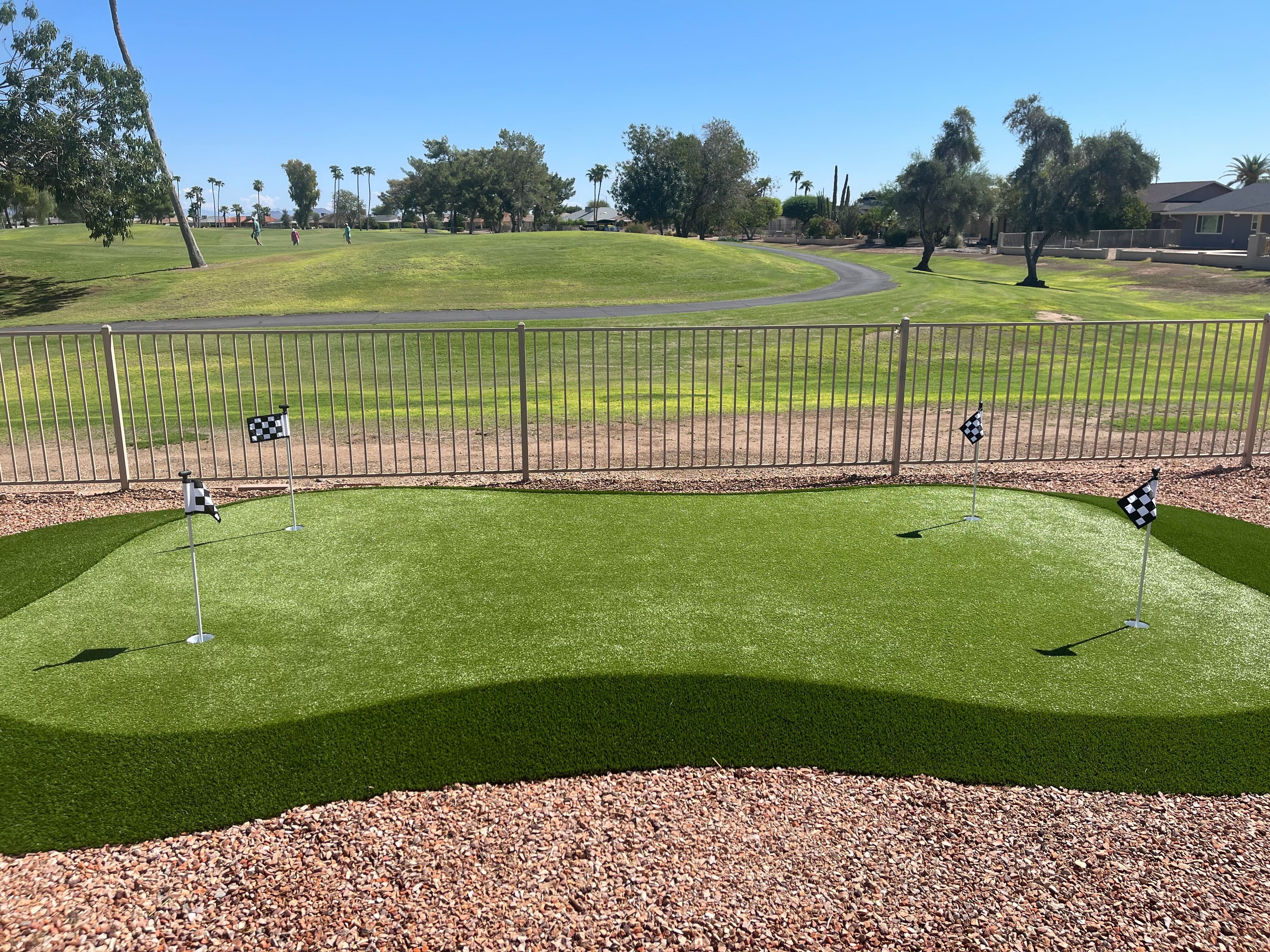 Residential putting green installation Arizona